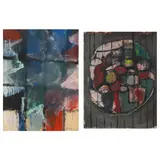 Untitled (Two Works) by Jack Hammack, Both oil on paper, sold Jul 2023