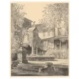 Salem Academy - The Inner Court, Moravian Settlement, Winston-Salem, North Carolina by Louis Orr, Etchings, sold Jul 2023