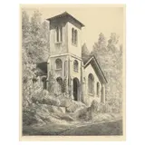 St. John-in-the-Wilderness, Flat Rock, North Carolina by Louis Orr, Etching, sold Jul 2023