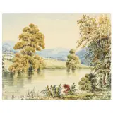 Landscape with River by Homer Dodge Martin, Watercolor on paper, sold Jul 2023