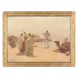 Meeting in the Desert by Otto Pliny, Chromolithograph, sold Jul 2023