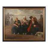 Three Dutch Women by Julia Schily-Koppers, Oil on canvas, sold Jul 2023