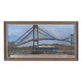 Suspension Bridge with Ship by William C. Grauer, Oil on canvas, sold Jul 2023