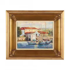 Lisbon Port by Dee Beard Dean, Oil on canvas  board, sold Jul 2023
