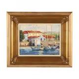 Lisbon Port by Dee Beard Dean, Oil on canvas  board, sold Jul 2023