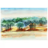 Landscape by Mariana Heyward Taylor Manning, Watercolor on paper, sold Jul 2023