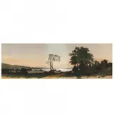 Panoramic Landscape Etching by Ernest C. Rost, Hand-colored etching, sold Jul 2023