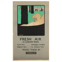 Fresh Air in London's Parks - Travel There by the Underground by James Henry Dowd, Lithographic poster in colors, sold Jul 2023