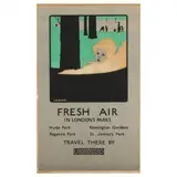 Fresh Air in London's Parks - Travel There by the Underground by James Henry Dowd, Lithographic poster in colors, sold Jul 2023