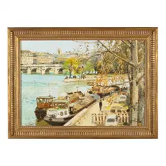 Paris, Le Pont Neuf by Gerard Passet, Oil on canvas, sold Jul 2023