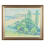 Spring Landscape by Émile Patoux, Oil on canvas, sold Jul 2023
