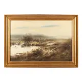 Pheasants in a Clearing by H. Rohrbach, Oil on canvas, sold Jul 2023