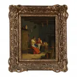 In the Scullery by Nicholas Condy, Oil on panel, sold Jun 2023