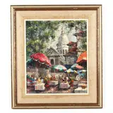 La Place du Tertre, Montmartre, Paris by Jean Marie Couillard, Oil on canvas, sold Jun 2023