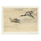 Passing Ducks by Léon Danchin, Etching and aquatint in colors, sold Jun 2023
