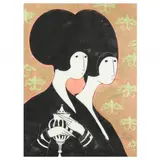 Two Figures by Stephen White, Woodblock print in colors, sold Jun 2023