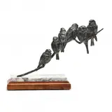 Birds by Kenneth Bunn, Cast bronze with verdigris enhanced patina, sold Jun 2023