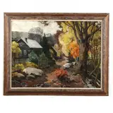 Autumnal Landscape by Ottmar F. von Fuehrer, Oil on canvas, sold Jun 2023