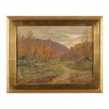 Landscape by Helen E. Coan, Oil on canvas, sold Jun 2023