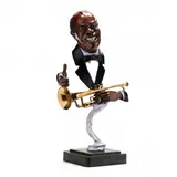Bronze Sculpture of Louis Armstrong by Paul Douglas Wegner, Patinated and polychrome bronze, sold Jun 2023