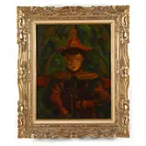 A Mystical Chinese Empress by Edmund Froese, Oil on linen with beeswax and applied to canvas, sold Jun 2023