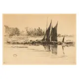 Hurlingham by James Abbott McNeill Whistler, Etching and drypoint on laid paper, sold Jun 2023