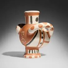 Gros oiseau Picasso by Pablo Picasso, 1953, white earthenware clay, decoration in engobes, knife engraved, sold Apr 2026