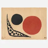 Moon tapestry by Alexander Calder, 1975, hand-woven maguey fiber, sold Mar 2026