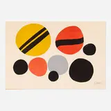 Chevrons noir sur rouge et jaune by Alexander Calder, 1960, lithograph in colors on BFK Rives, sold Mar 2026