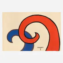 Wave tapestry (from the Bicentennial Tapestries series) by Alexander Calder, 1975, hand-woven wool and silk, sold Mar 2026