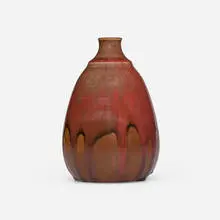 Vase by Auguste Delaherche, c. 1900, oxblood-glazed stoneware, sold Feb 2026