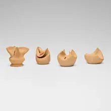 Collection of four novelty banks by George E. Ohr, 1897-1900, bisque earthenware, sold Feb 2026