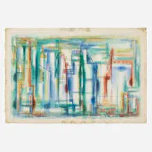 Untitled by Joseph Meert, 1952, watercolor on paper, sold Aug 2022