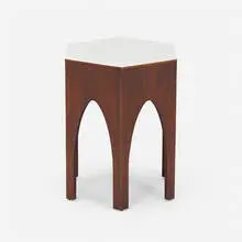 Occasional table by Harvey Probber, c. 1960, walnut, laminate, sold Aug 2022