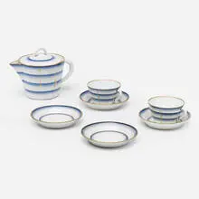 Tea service by Gio Ponti, c. 1933, glazed porcelain, sold Aug 2022