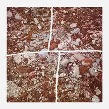 Torn Photograph from the Second Stop (Rubble) by Robert Smithson, 1970, offset lithograph in colors, sold Aug 2022