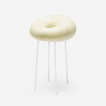 Stool by Contemporary, c. 2010, polyurethane foam and coating, enameled steel, sold Aug 2022