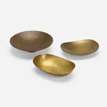 Bowls, collection of three by Hayno Focken, c. 1935, brass, sold Aug 2022