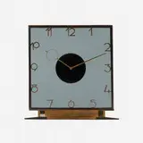 Table clock by Kienzle, c. 1930, brass, glass, sold Aug 2022