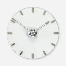 Wall clock by Kienzle, c. 1930, glass, chrome-plated brass, sold Aug 2022