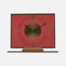 Table clock by Kienzle, c. 1930, brass, glass, sold Aug 2022