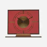 Table clock by Kienzle, c. 1930, brass, glass, sold Aug 2022