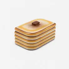 Lidded box by Carstens Gräfenroda, 1932, glazed ceramic, sold Aug 2022