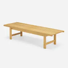 Bench by Ab Bjärnums Möbelfabriker, c. 1960, oak, teak, sold Aug 2022