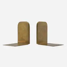 Bookends by Hayno Focken, c. 1950, brass, sold Aug 2022