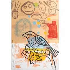 Four Directions by Jaune Quick–to–See Smith, 1994, linocut, sold Sep 2024