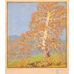 Untitled by Gustave Baumann, woodcut in colors, sold Sep 2024