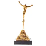 Christ of St. John on the Cross by Salvador Dalí, 1981, bronze sculpture with gold patina, sold Sep 2024