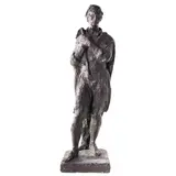 Untitled (Brutalist Sculpture of Working Man) by Octavio Vincent, circa 1940, bronze sculpture, sold Sep 2024