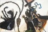 Artist and Mode by Robert Dandarov, 1984, Oil on Masonite, sold Dec 2025